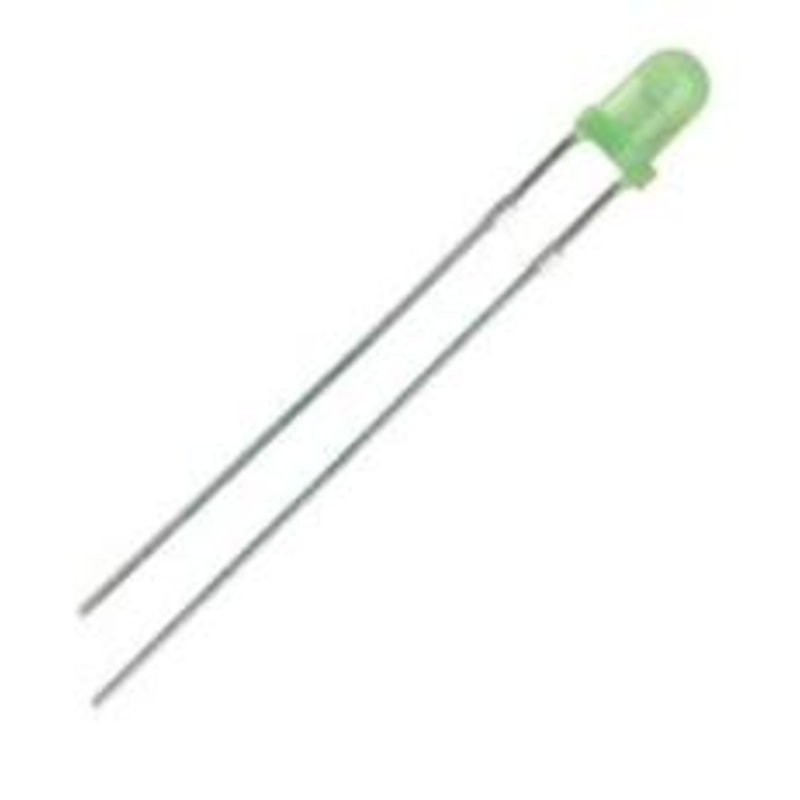 Pack of 10 3mm 12V LED Green