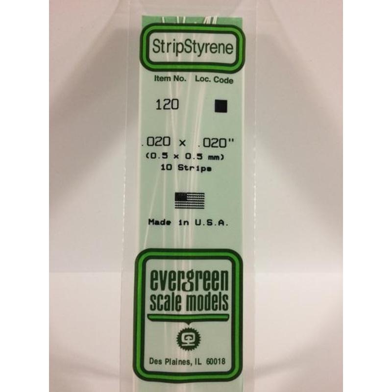 Evergreen 120 – 0.5 x 0.5mm Strips