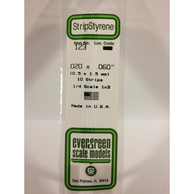 Evergreen 123 – 0.5 x 1.5mm Strips