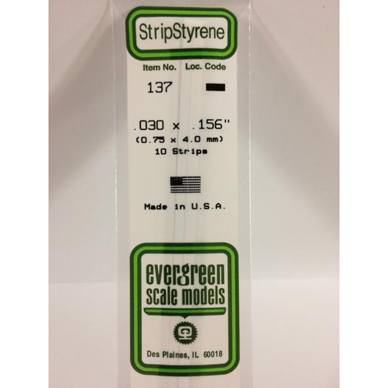 Evergreen 137 – 0.75 x 4.0mm Strips