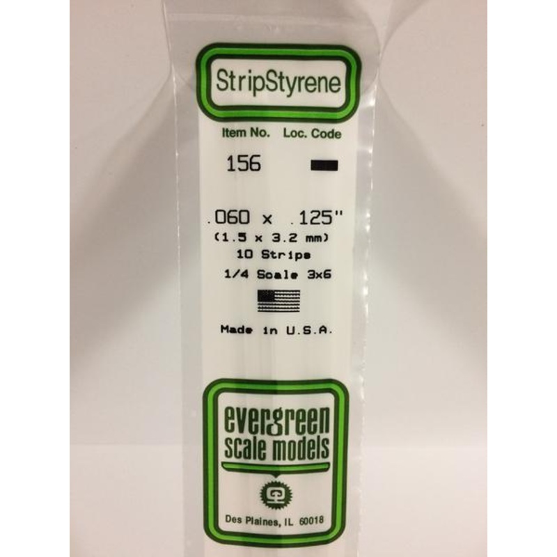 Evergreen 156 – 1.5 x 3.2mm Strips