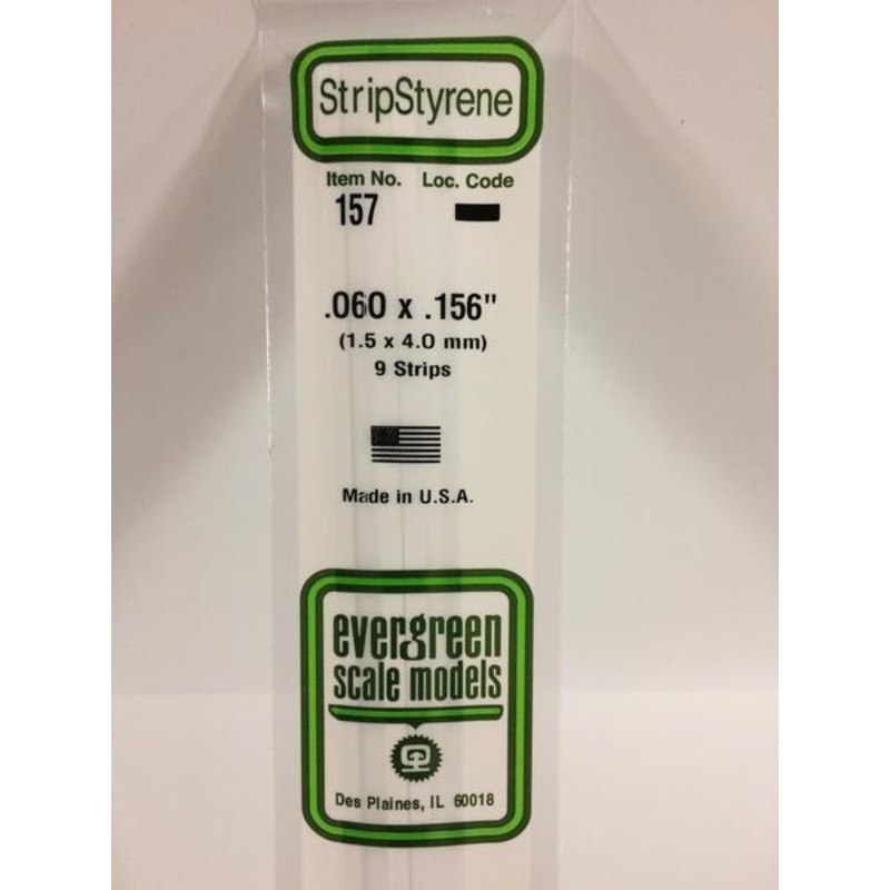 Evergreen 157 – 1.5 x 4.0mm Strips
