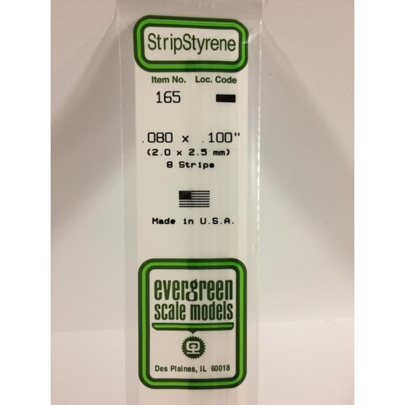 Evergreen 165 – 2.0 x 2.5mm Strips