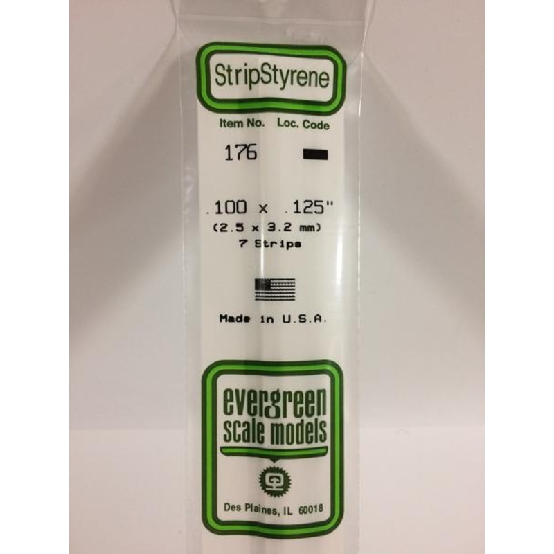 Evergreen 176 – 2.5 x 3.2mm Strips