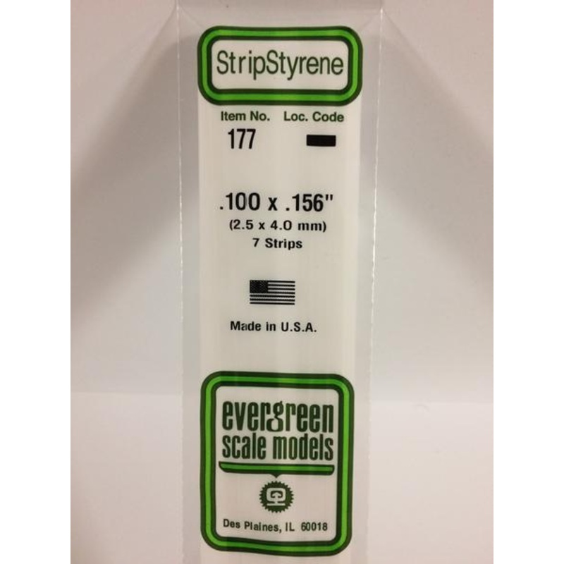 Evergreen 177 – 2.5 x 4.0mm Strips