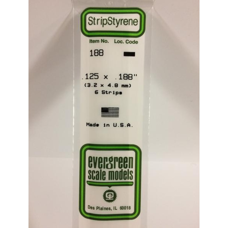 Evergreen 188 – 3.2 x 4.8mm Strips