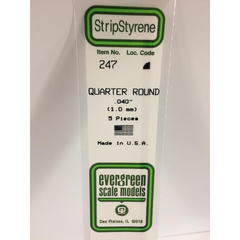 Evergreen 247 – 1.0mm Quarter Round