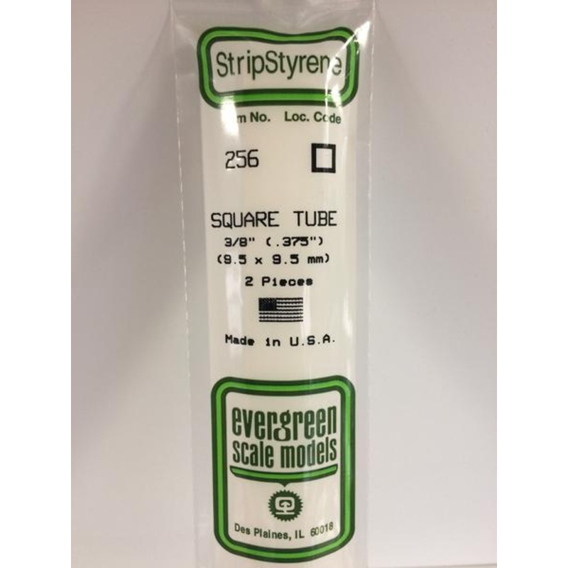 Evergreen 256 – 9.5 x 9.5 mm Square Tube