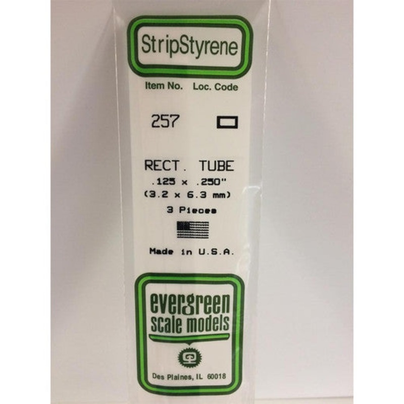 Evergreen 257 – 3.2 x 3.2 mm Rectang Tube