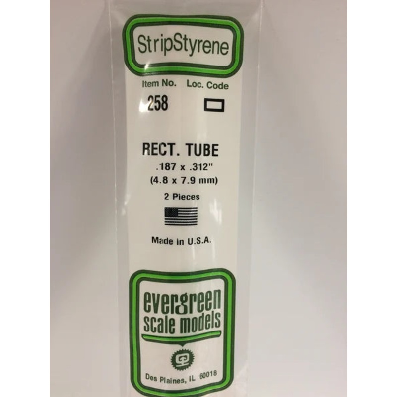 Evergreen 258 4.8 x 7.9 mm Rectang Tube