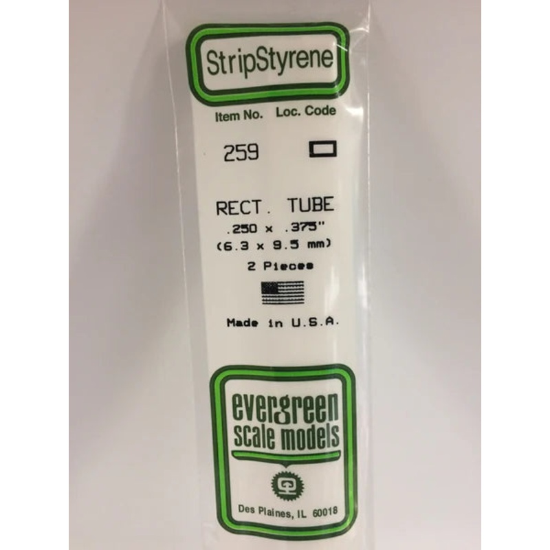 Evergreen 259 – 6.3 x 9.5 mm Rectang Tube