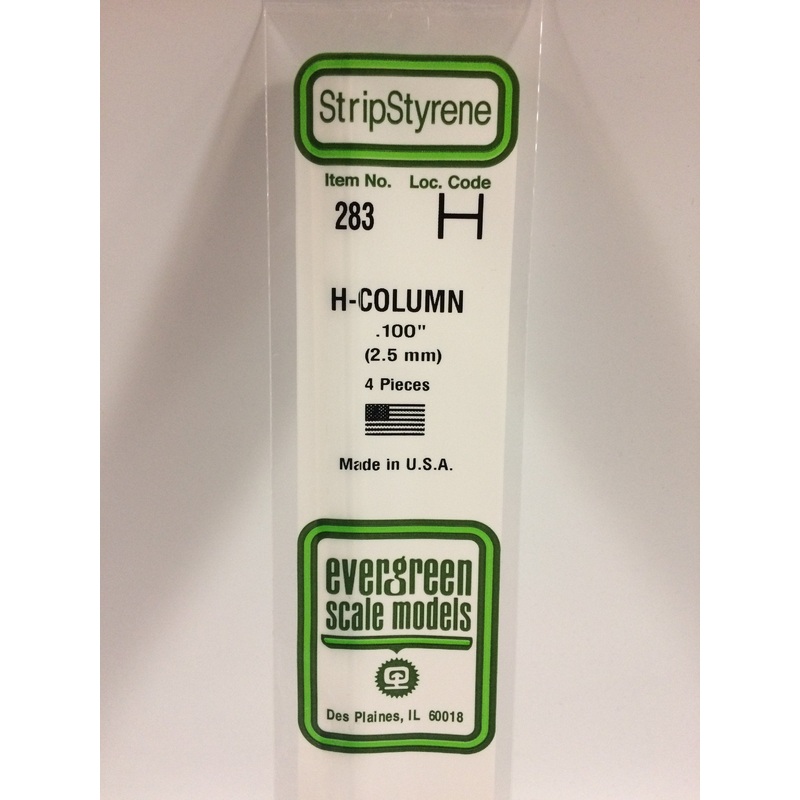 Evergreen 283 – 2.5mm H-Column