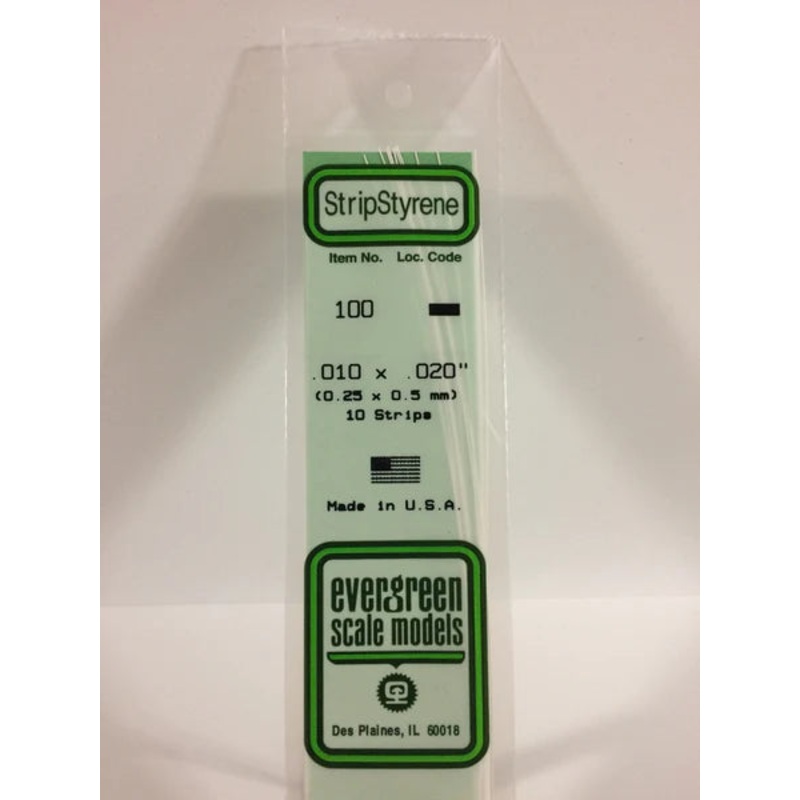 Evergreen Plastics 100 – .010 X .020