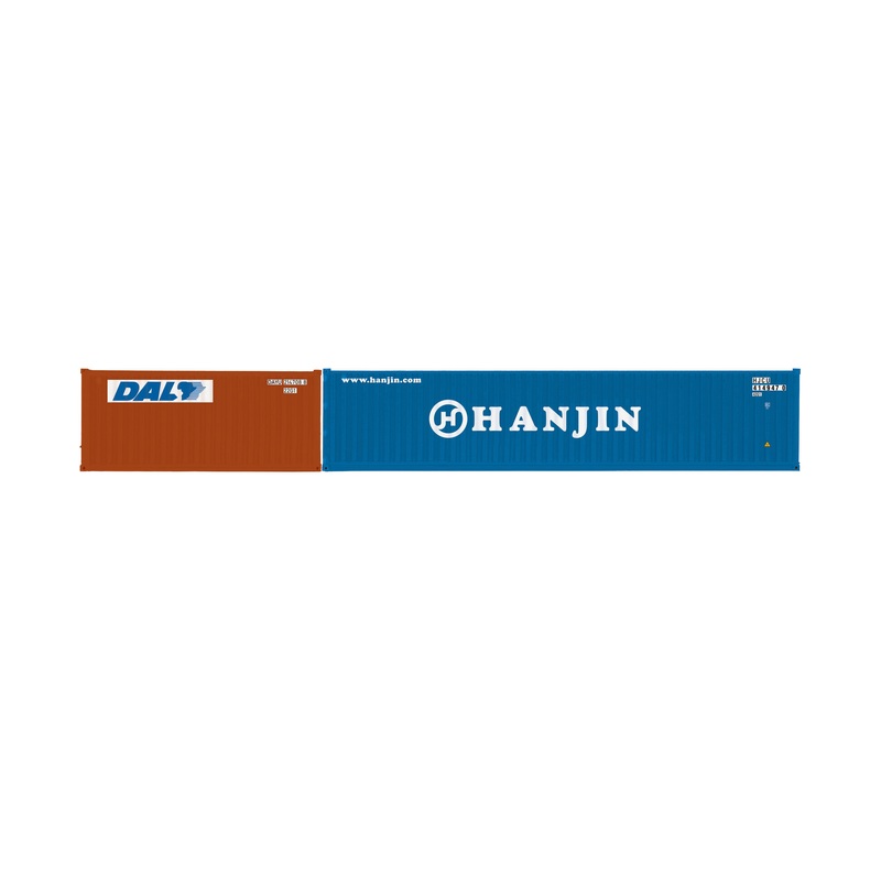 Hornby R60128 DAL & Hanjin, Container Pack, 1 x 20′ and 1 x 40′ Containers – Era 11