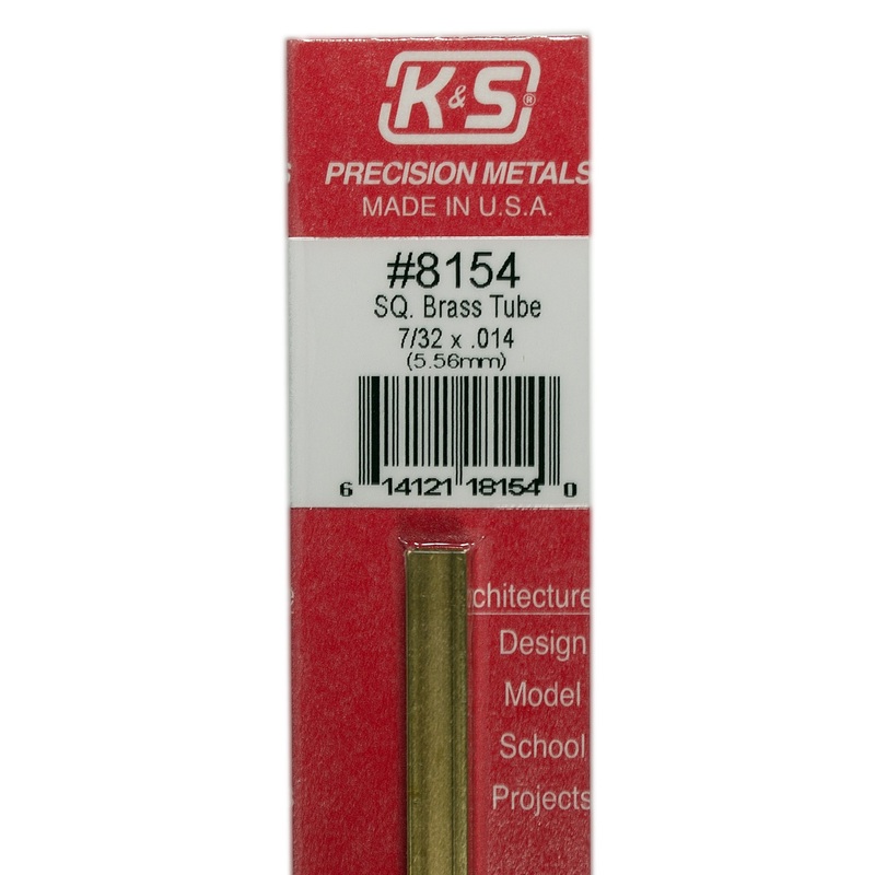 Square Brass Tube 7/32 x .014