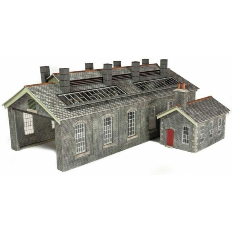 Metcalfe PN937 N Gauge S & C Style Stone Engine Shed Double Track