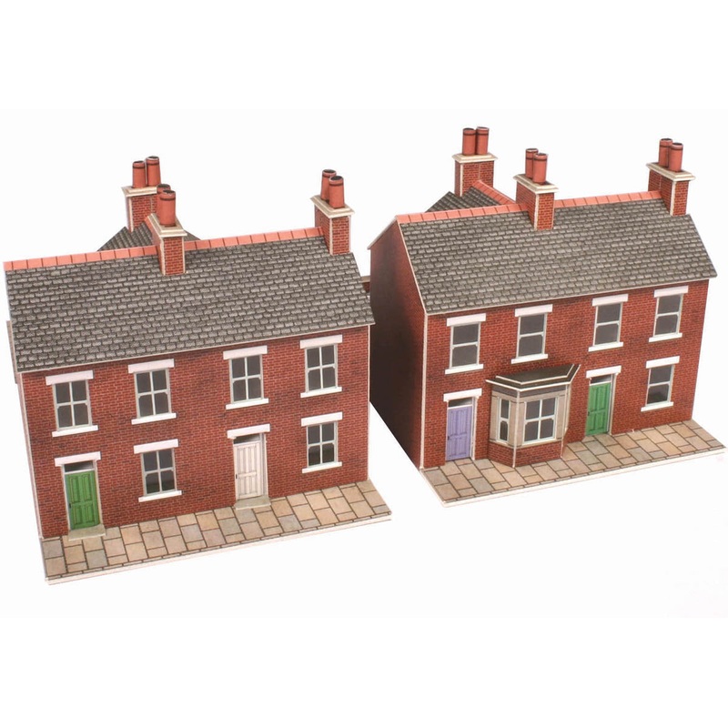 PN103 N Gauge Red Brick Terraced House