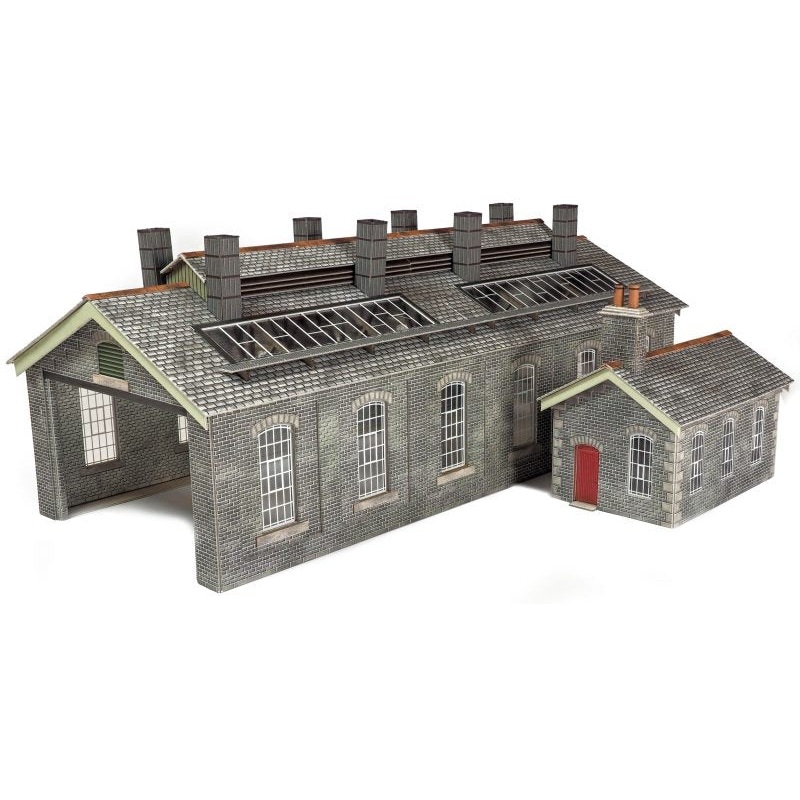 PO337 OO Gauge S & C Style Stone Engine Shed Double Track