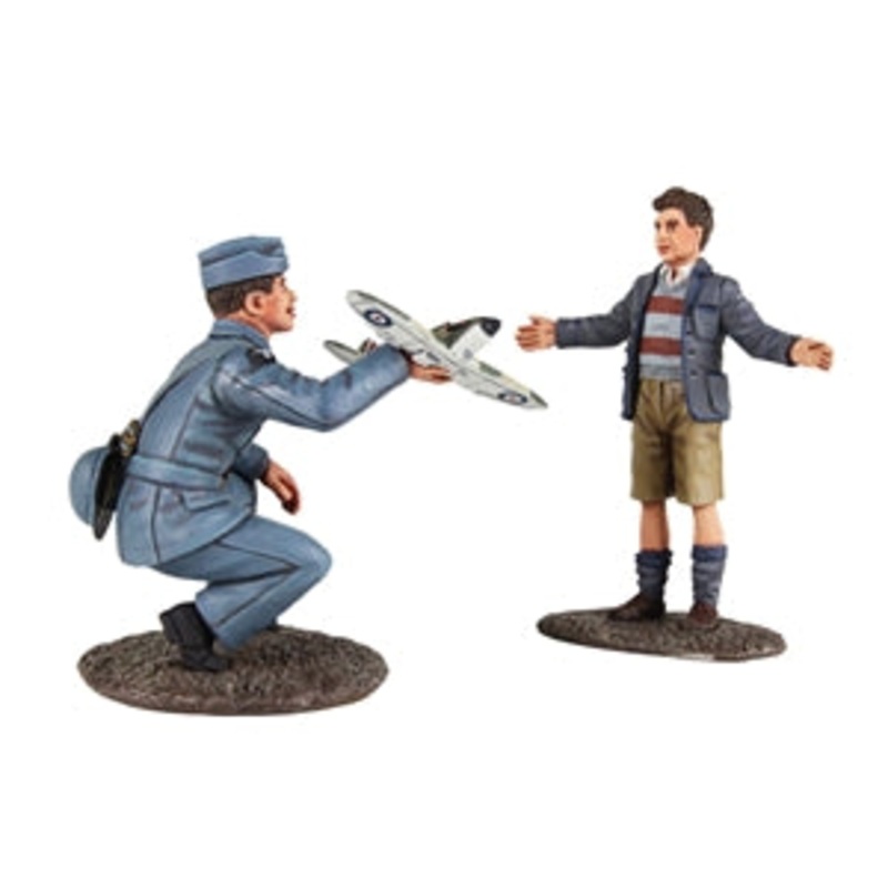 SALE – 25027 RAF Pilot with Model Spitfire and Child