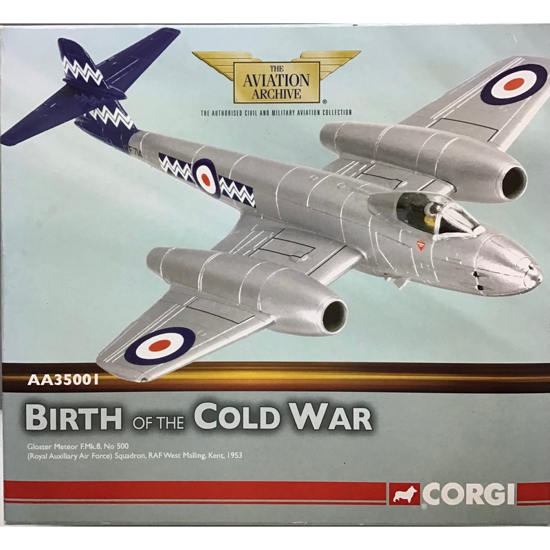 Corgi AA35001 Gloster Meteor F.Mk.8, No 500 (Royal Auxiliary Air Force) Squadron, RAF West Malling, Kent, 1953