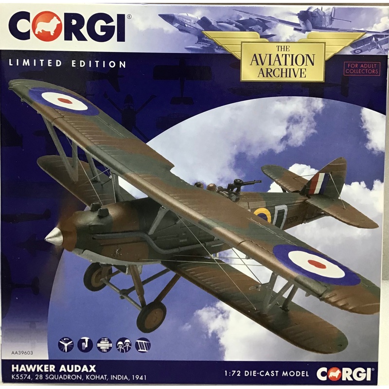 Corgi AA39603 Hawker Audax K5574, 28 Squadron, KOHAT, INDIA, 1941