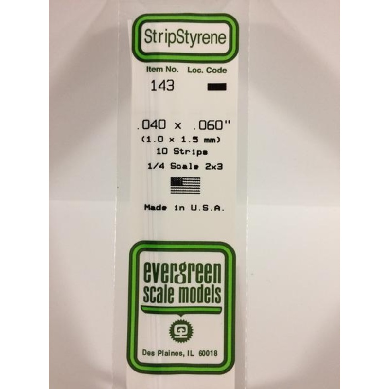 Evergreen 143 – 1.0 x 1.5mm Strips