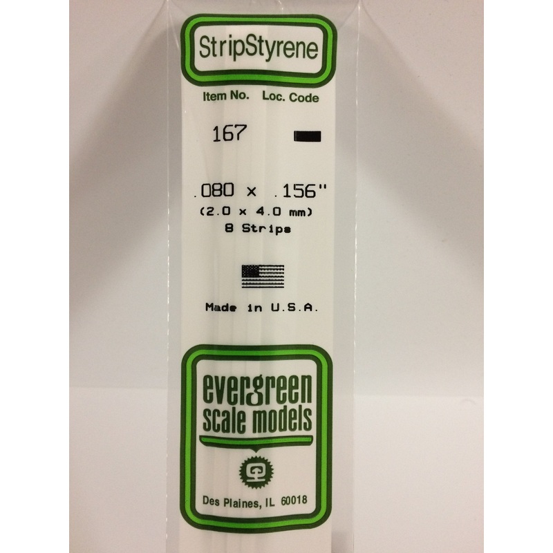 Evergreen 167 – 2.0 x 4.0mm Strips