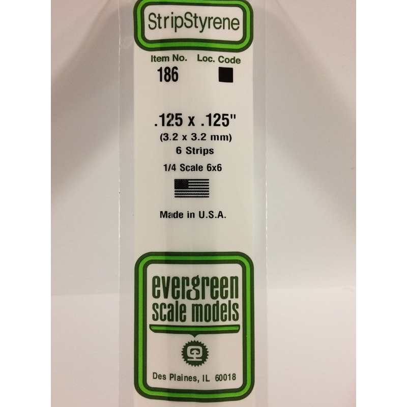 Evergreen 186 – 3.2 x 3.2mm Strips