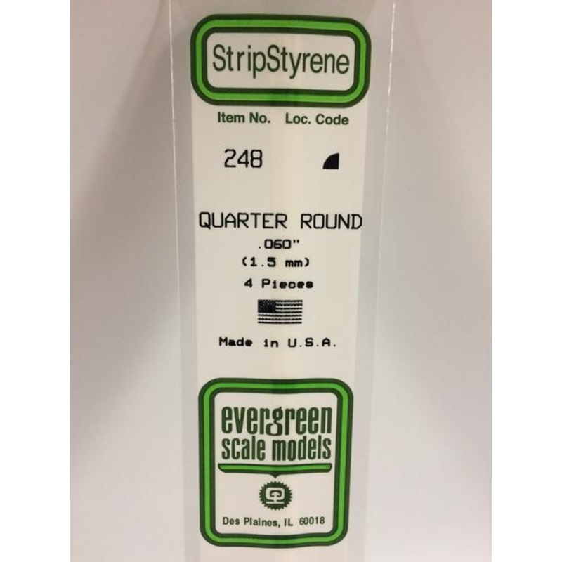 Evergreen 248 – 1.5mm Quarter Round