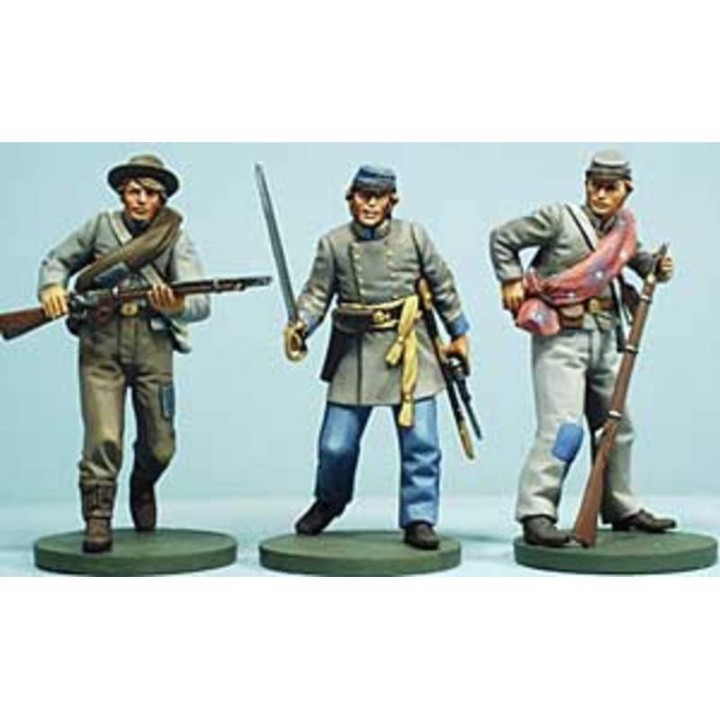ART. 6032 Confederate Infantry 21st Regt. Mississipi 1863 – 3 Figure Boxed Set
