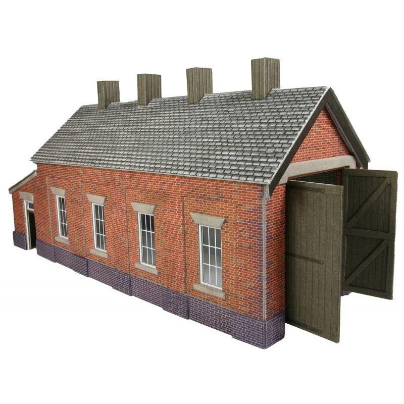 Metcalfe PO331 OO Gauge – Single Track Engine Shed Red Brick