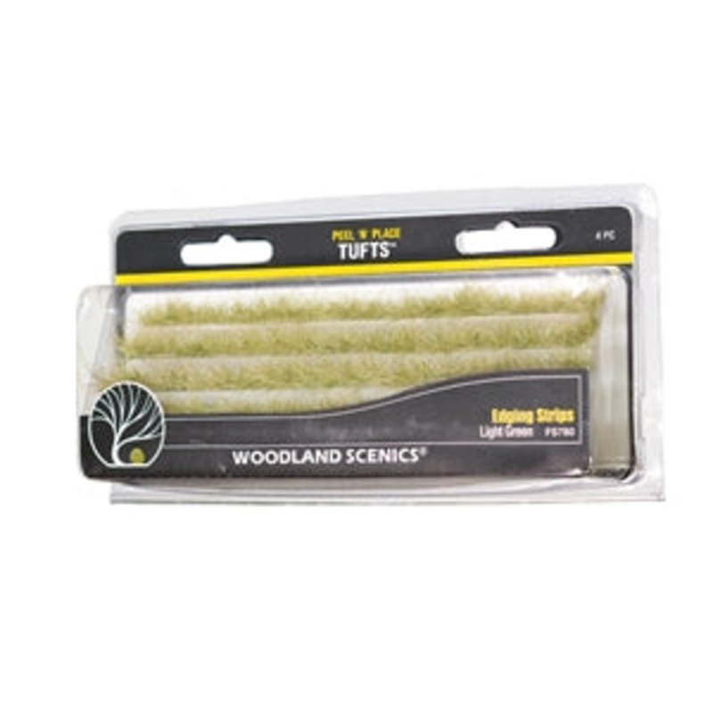 Woodland Scenic Peel ‘n’ Place Tufts Edging Strips Light Green FS780