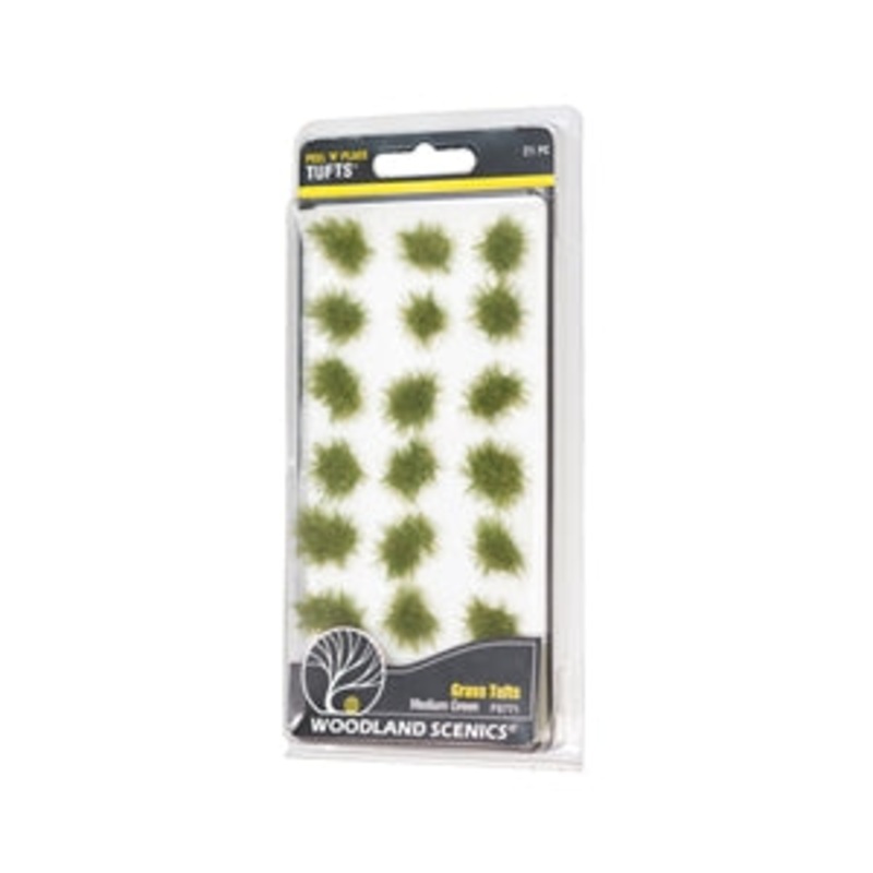 Woodland Scenic Peel ‘n’ Place Tufts Grass Tufts Medium Green FS771