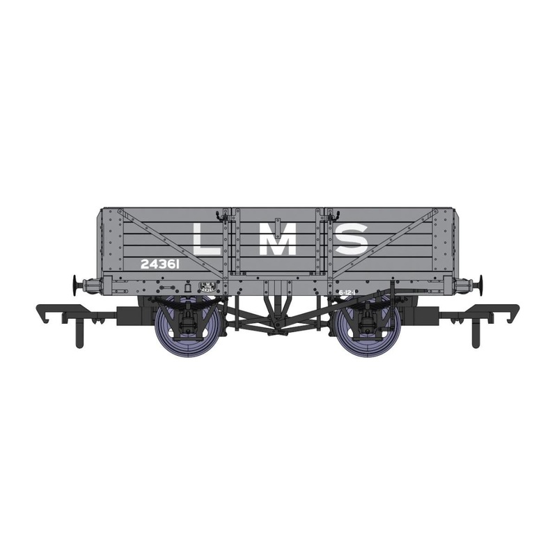 SALE – Rapido 937001 OO Gauge 5 PLANK WAGON (DIAGRAM 1666) LMS GREY 24361