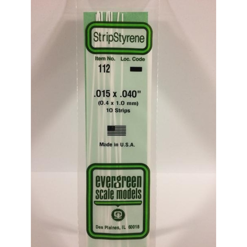 Evergreen 112 – 0.4 x 1.0mm Strips