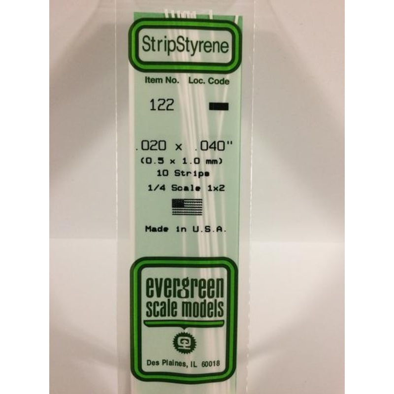 Evergreen 122 – 0.5 x 1.0mm Strips
