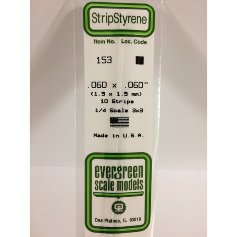 Evergreen 153 – 1.5 x 1.5mm Strips