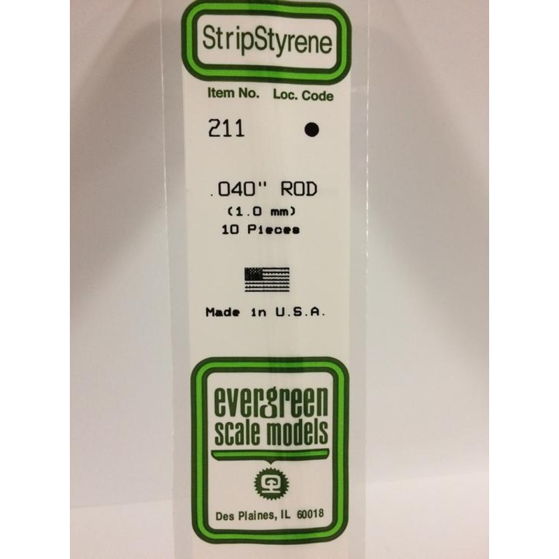 Evergreen 211 – 1.0mm Rod