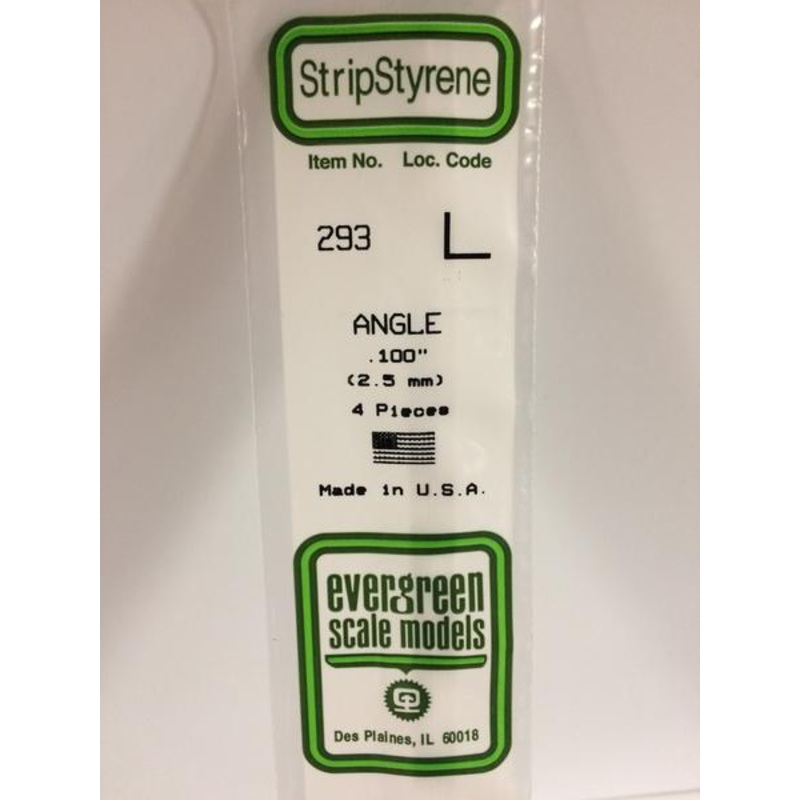 Evergreen 293 – 2.5mm L Angle