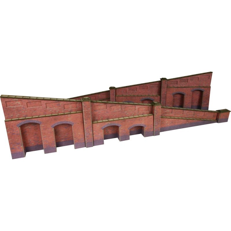 PO248 OO Gauge Red Brick Tapered Retaining Wall
