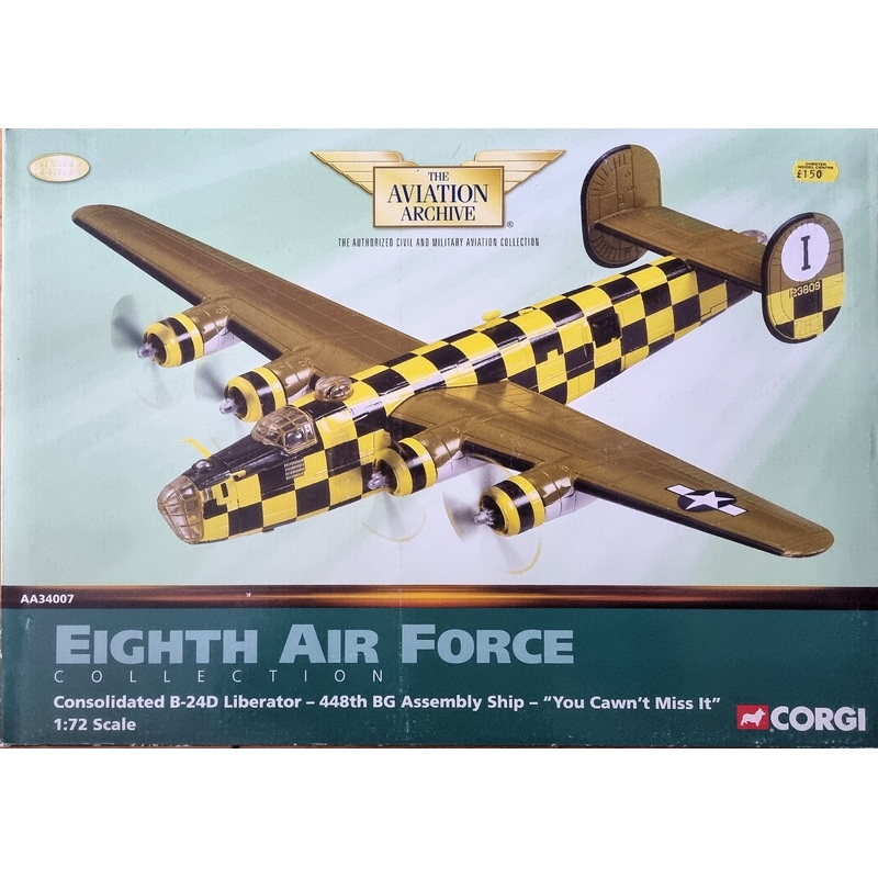 Corgi AA34007 Consolidated B-24D Liberator Diecast Model USAAF 448th BG, #41-23809 You Cawn’t Miss It, RAF Bungay, England, February 1944, Formation Assembly Ship