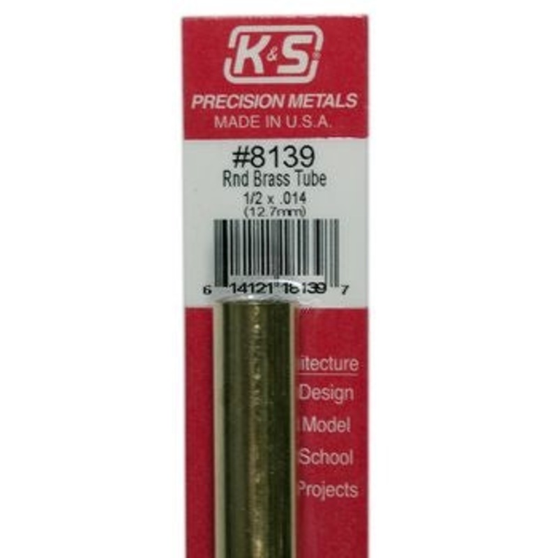 Round Brass Tube 1/2 x .014