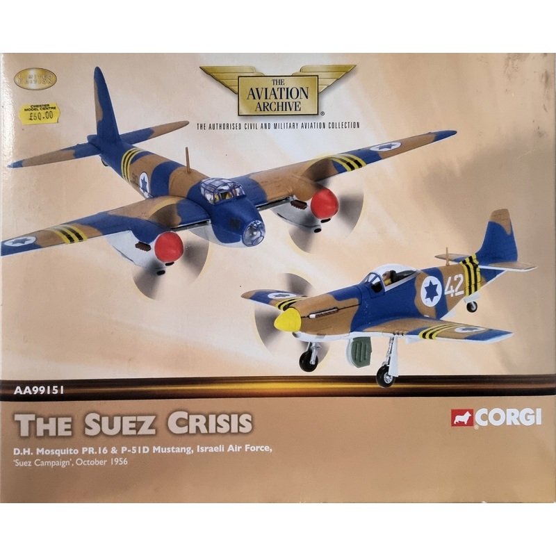 Corgi AA99151 IDF/AF, Israel, Suez Campaign 1956, Mustang and Mosquito 2-Piece Set