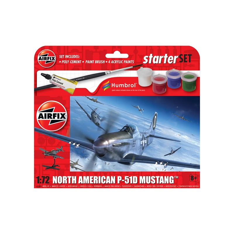 Airfix A55013 1:72 North American P-51D Mustang Starter Set