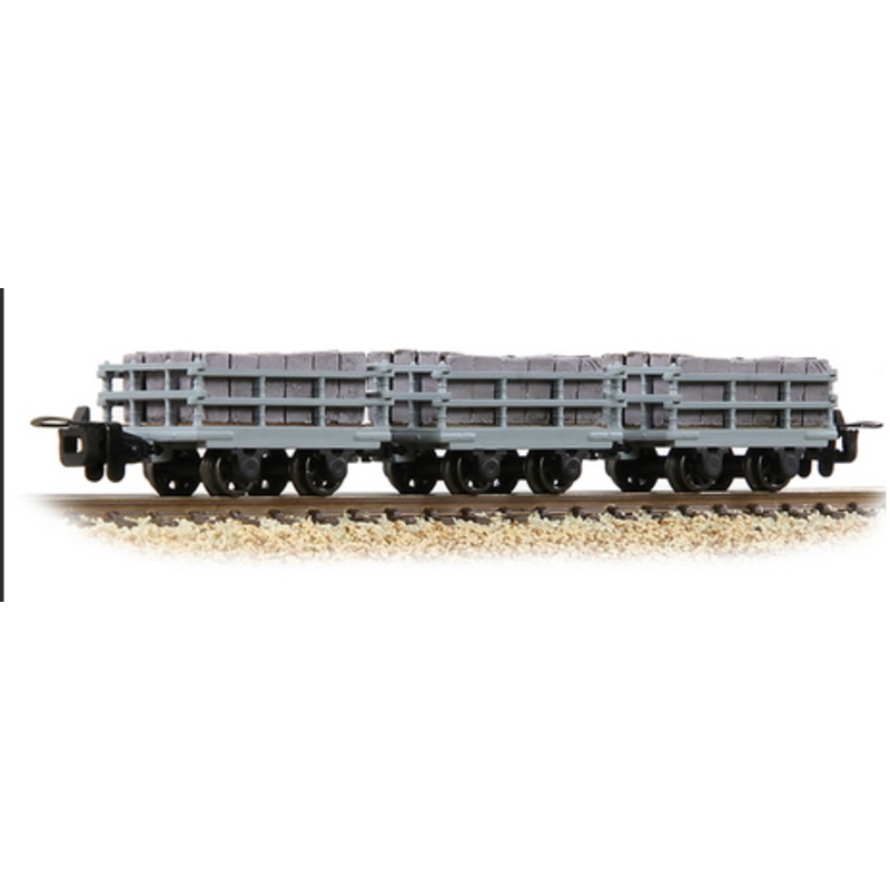 Bachmann Narrow Gauge 393-227 – Dinorwic Slate Wagons with sides 3-Pack Grey [WL]