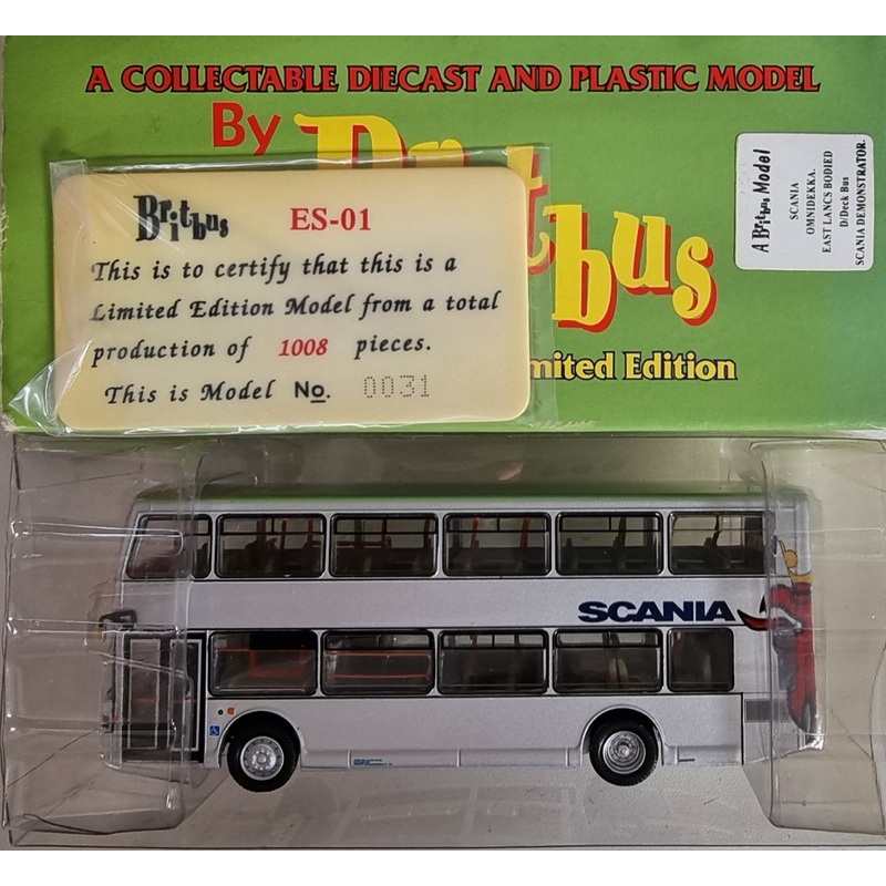 Britbus ES01 Scania ELC Omnidekka d/deck bus Demonstrator – 226 Thurnscow