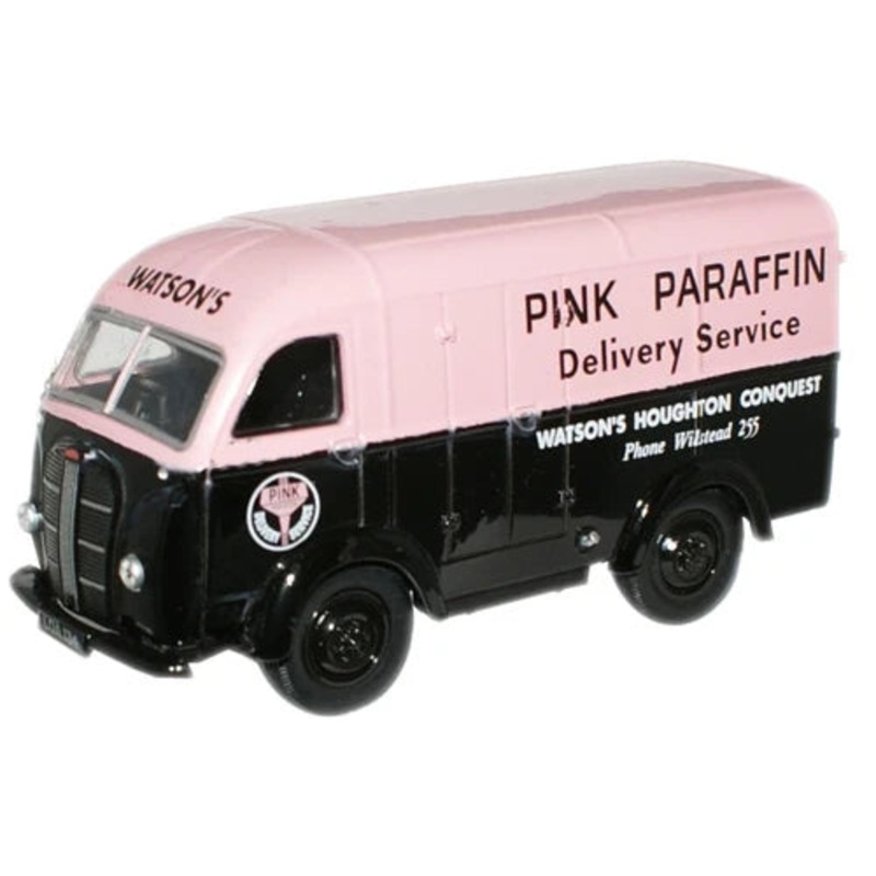 Oxford Diecast Pink Parafin Austin K8 Threeway Van – 1:76 Scale