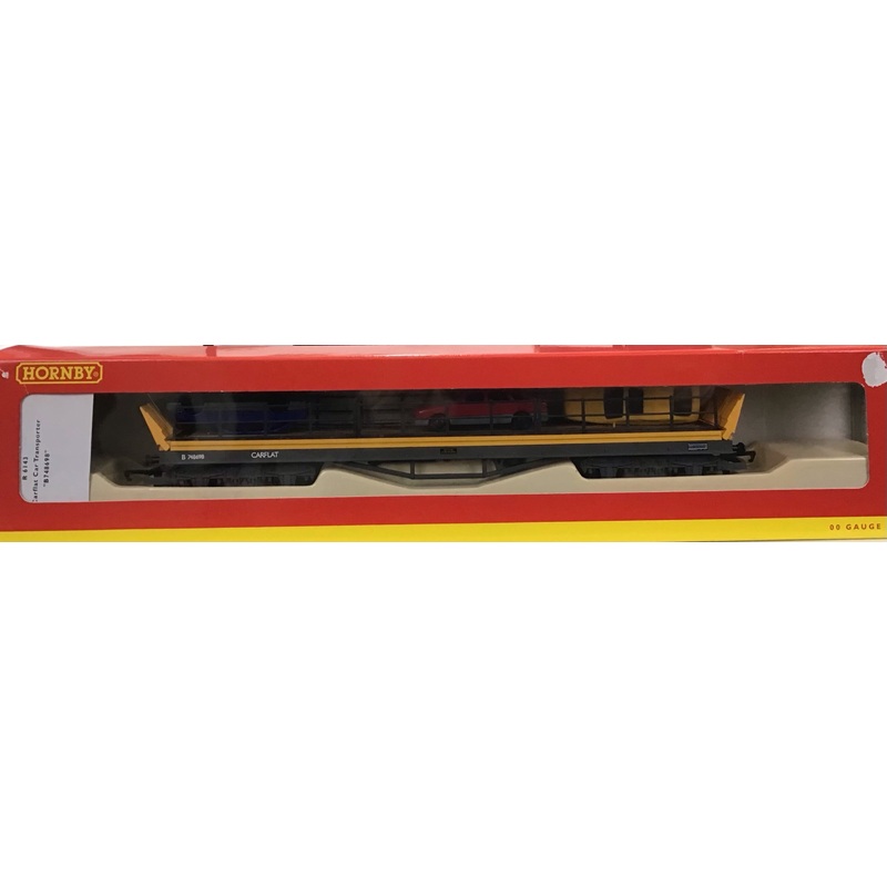 Hornby R6143 BR carflat bogie car transporter wagon B748698 with 3 Ford cars