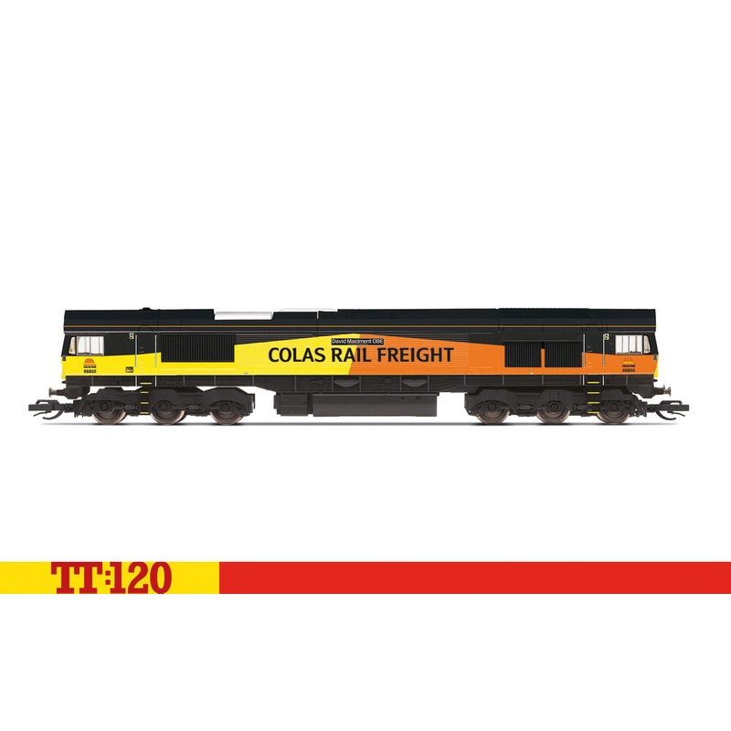 Hornby TT3019M Colas Rail, Class 66, Co-Co, 66850, ‘David Maidment OBE’ – Era 11