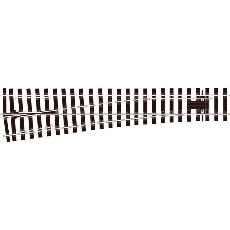 Medium radius (1828mm, 72) Turnout L/H Electrofrog
